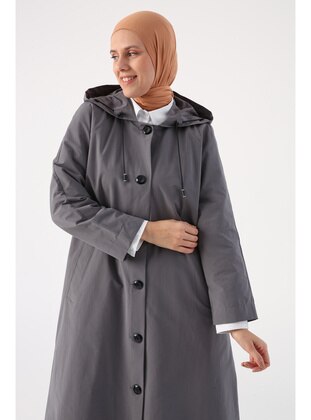 Grey - Unlined -  - Trench Coat - ALLDAY