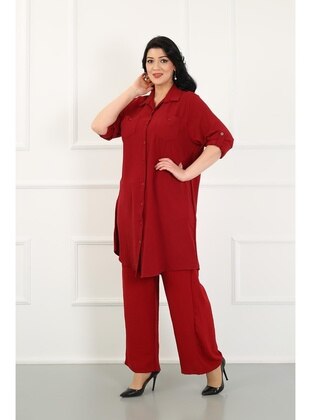 Burgundy - Plus Size Tunic - By Alba Collection