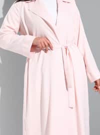 Dusty Pink - Unlined - Shawl Collar - Plus Size Topcoat