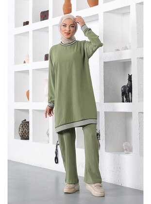 Aerobin Double Hijab Suit Pistachio Green