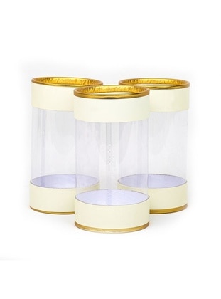 Empty Cylinder Acetate Box Cream-Beige (18×10)