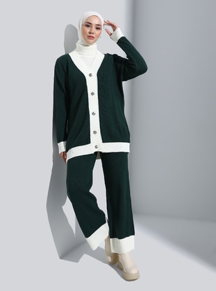 Emerald - Unlined - V neck Collar - Knit Suits - Refka