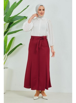 Burgundy - 200gr - Skirt - Burcu Fashion