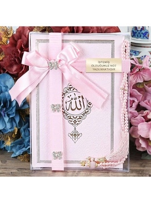 Thermo Yasin Book, Gift Set With Pearl Rosary Tasbih - Pink