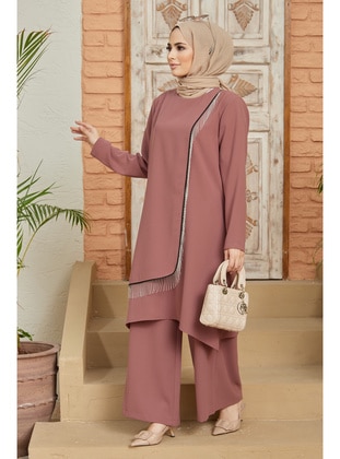 Chain Tunic Trousers Set Rose