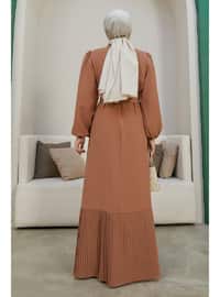 VAVİNOR Camel Modest Dress