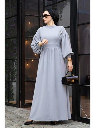 Grey - Modest Dress - Giyimim Store