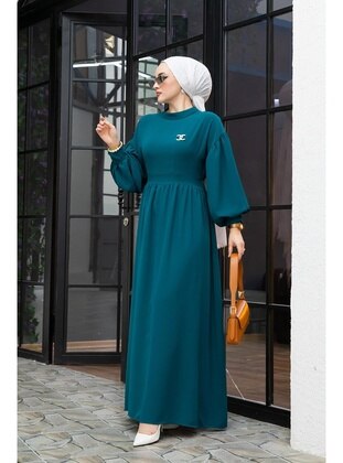 Petrol - Modest Dress - Giyimim Store