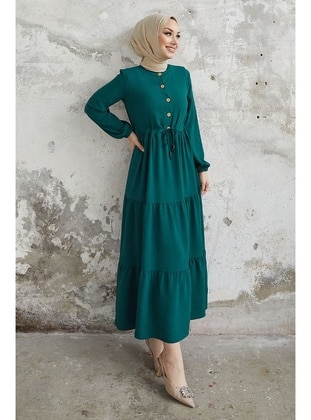 Emerald - Button Collar - Modest Dress - InStyle