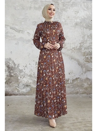 Bitter Chocolate - Floral - Unlined - Modest Dress - InStyle