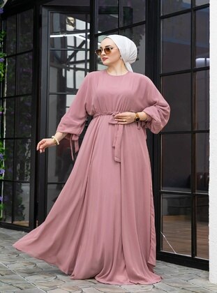 Powder Pink - Modest Dress - Giyimim Store