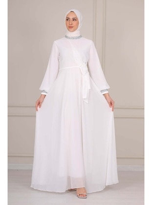 White - Evening Dresses - SARETEX