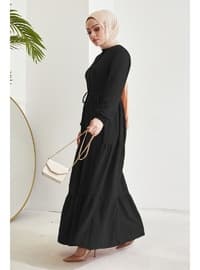 Pamela Button Down Aerobin Modest Dress Black