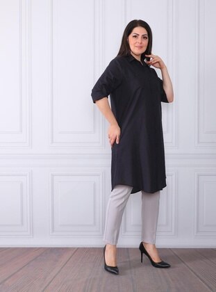 Black - Plus Size Tunic - By Alba Collection