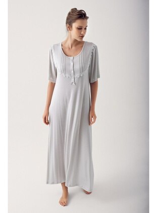 Grey - Nightdress - Artış Collection