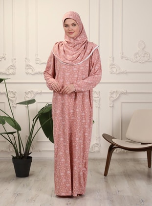 Salmon - Floral - Unlined - Prayer Clothes - AHUSE