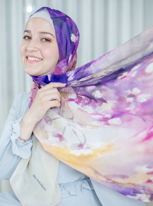 4 Chiffon Shawls - Bonnet and Hijab Magnet Set- Lilac - Ala Modest