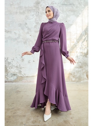 Lilac - Modest Evening Dress - VAVİNOR