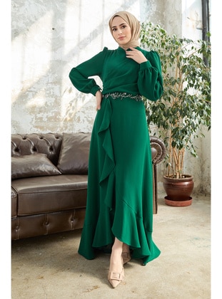 Emerald - Modest Evening Dress - VAVİNOR