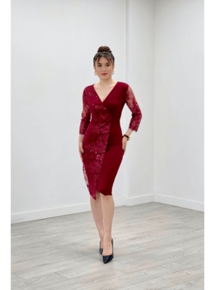 Burgundy - Evening Dresses - Giyim Masalı