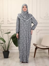 Grey - Floral - Unlined - Prayer Clothes
