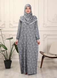 Grey - Floral - Unlined - Prayer Clothes