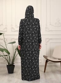 Black - Floral - Unlined - Prayer Clothes