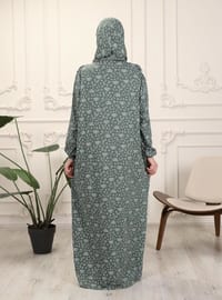 Green - Floral - Unlined - Prayer Clothes