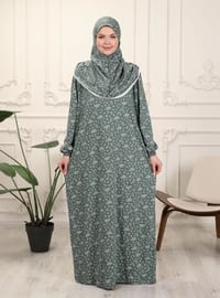 Green - Floral - Unlined - Prayer Clothes