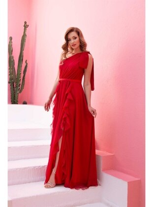 Fully Lined - 1000gr - Red - Evening Dresses - Carmen