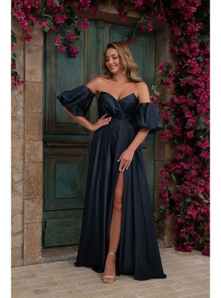 Fully Lined - 1000gr - Navy Blue - Evening Dresses - Carmen