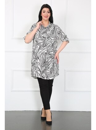 White - Plus Size Tunic - By Alba Collection