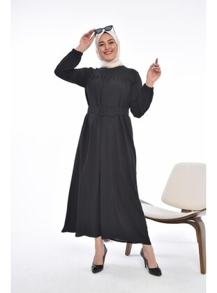 Black - Unlined - Plus Size Dress - Ferace