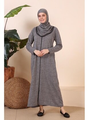 Women's Plus Size Full Modest Dress Prayer Dress Gray