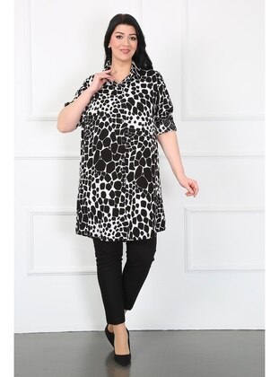 Black - Plus Size Tunic - By Alba Collection