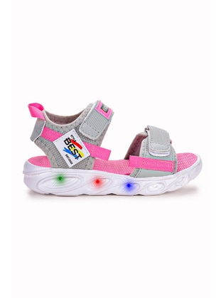 Gray - Pink - Kids Sandals - Kiko Kids