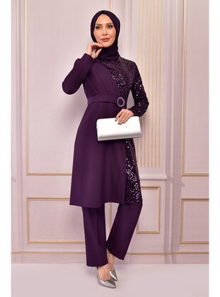 Purple - Evening Suit - Moda Merve