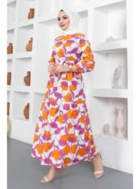 Orange - Modest Dress