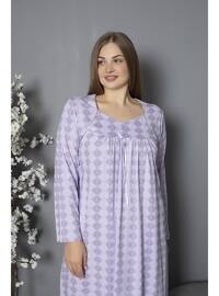 Lilac - Multi - Button Collar - Nightdress