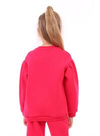 Girl's Printed Sweatshirt Fuchsia