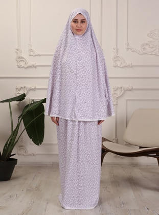 Purple - Floral - Unlined - Prayer Clothes - AHUSE