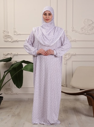 Purple - Floral - Unlined - Prayer Clothes - AHUSE