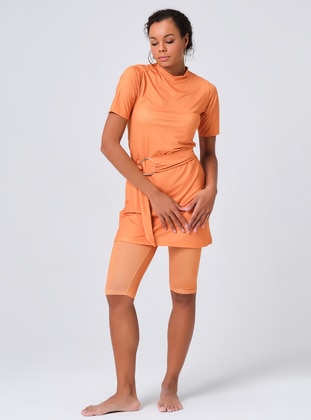Orange - Half Coverage Swimsuit - Alfasa