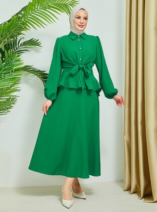 Emerald - Unlined - Cuban Collar - Suit - Bayanca Moda