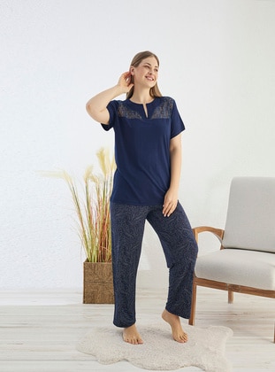 Navy Blue - Plus Size Pyjamas - Maymara