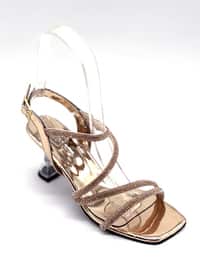 Copper color - High Heel - Faux Leather - Evening Shoes