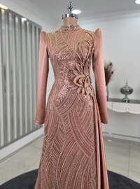Rose - Fully Lined - Crew neck - Modest Evening Dress