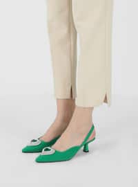 أخضر - حذاء كعب عالي - - أحذية سهرة