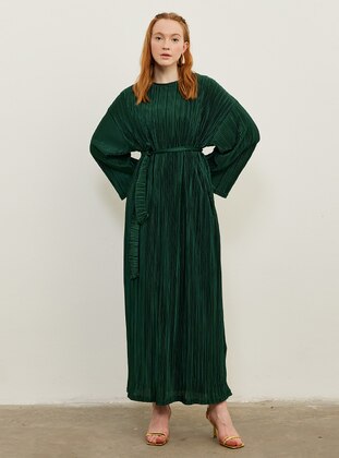 Emerald - Unlined - Crew neck - Modest Evening Dress - Ceylan Otantik