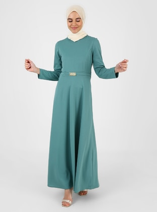 Green - Modest Dress - ZENANE